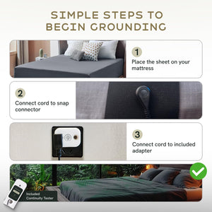 Terraluxe Grounding Sheets, Cali King Size (Organic Cotton 94%, Silver 6%)